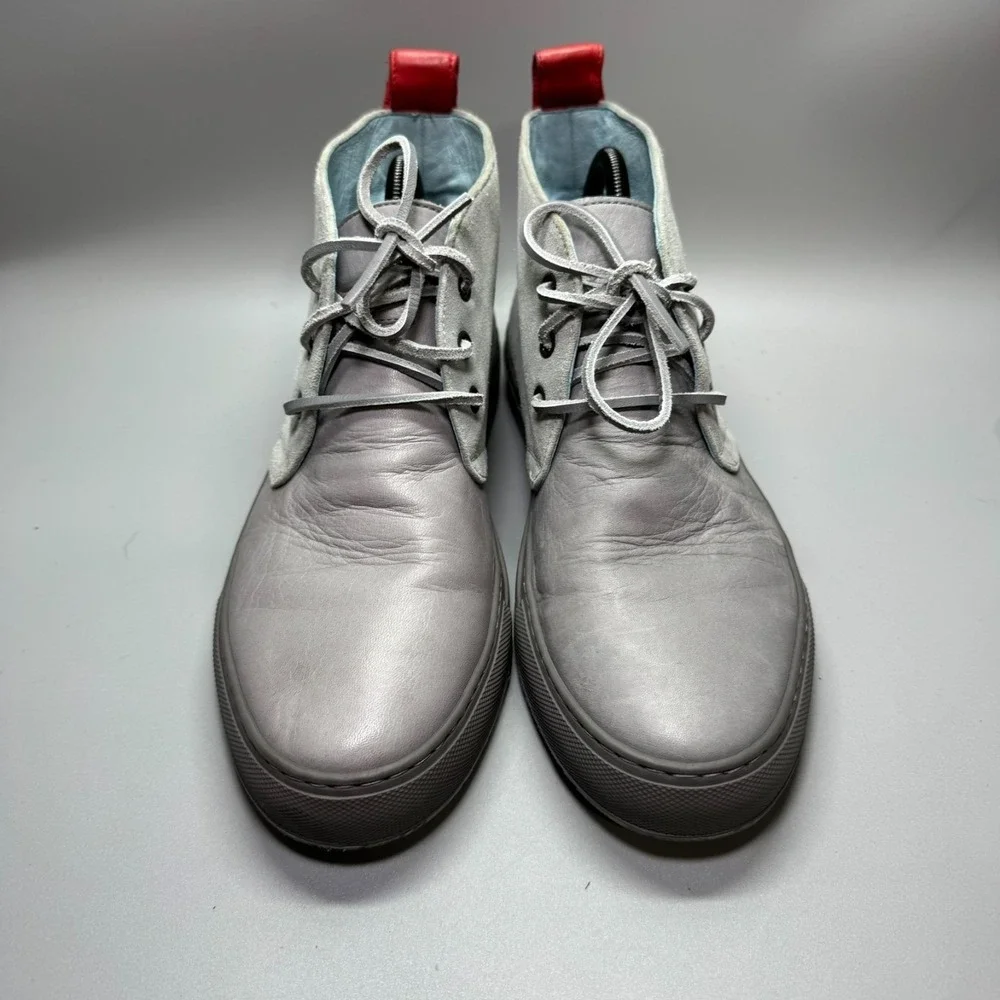 Del Toro Chukka‎ Suede Boots Mens Size 9 Gray Leather Made in Italy
